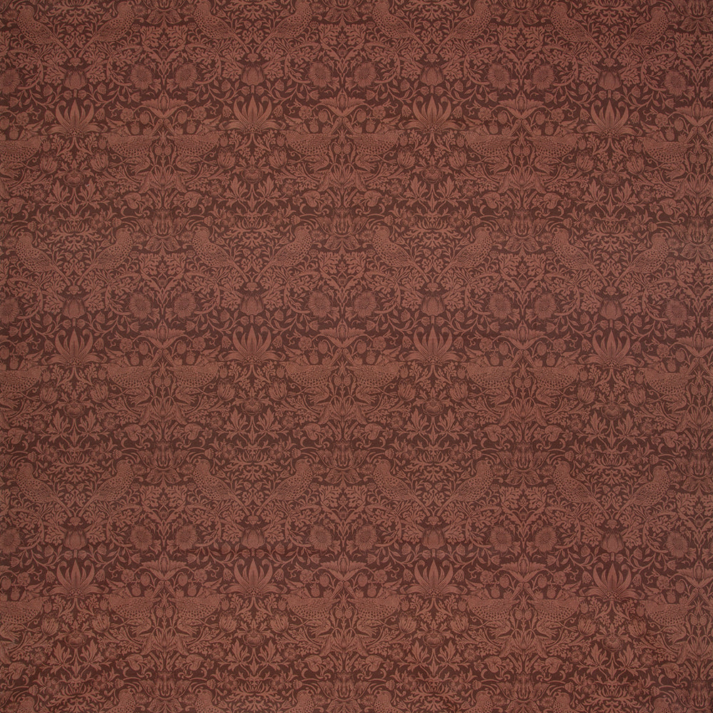 Carole Birdscape Merlot Red Fabric | Atlanta Fabrics