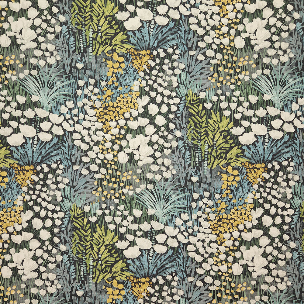 Carole Blooming Meadow Bluestone Fabric | Atlanta Fabrics