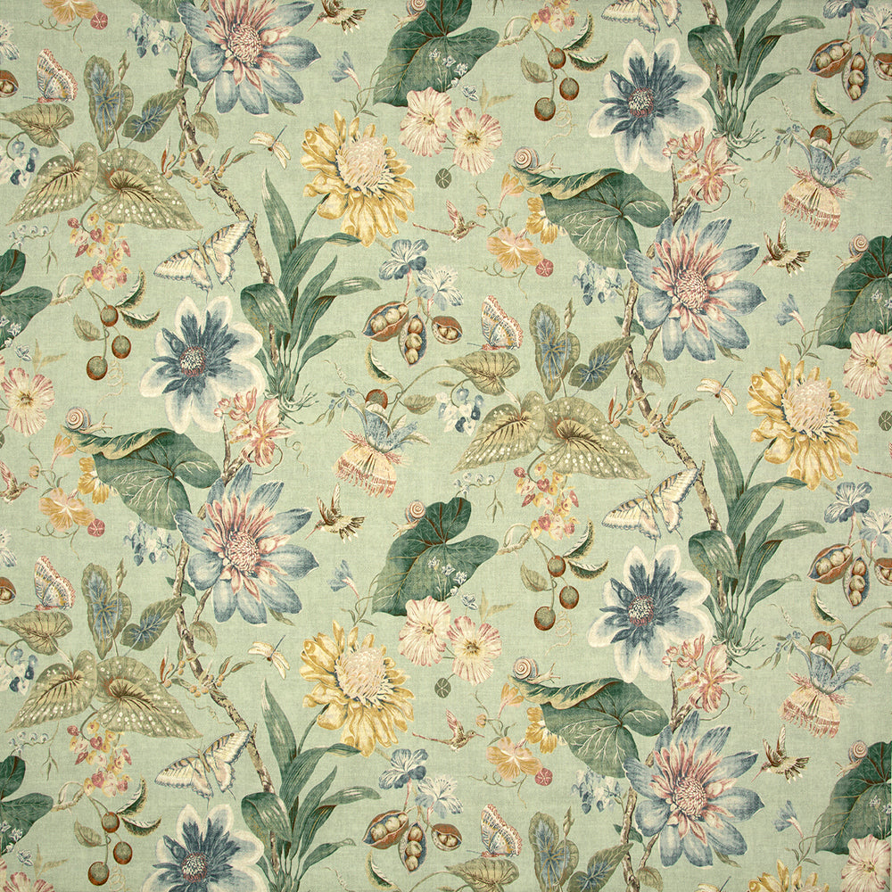 Carole Garden Friends Seafoam Fabric | Atlanta Fabrics