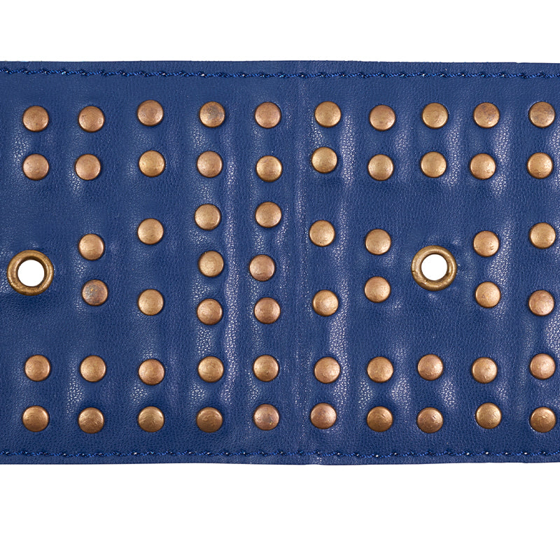 STUDDED LEATHER TRIM NAVY