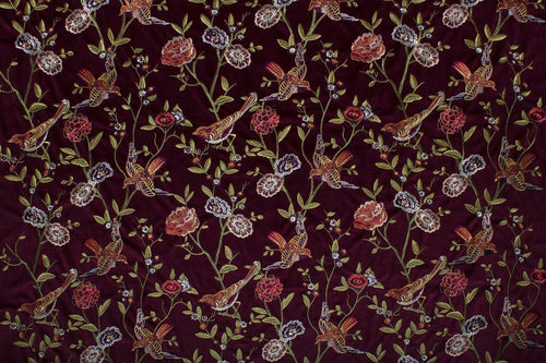 Birdland-Red - Atlanta Fabrics