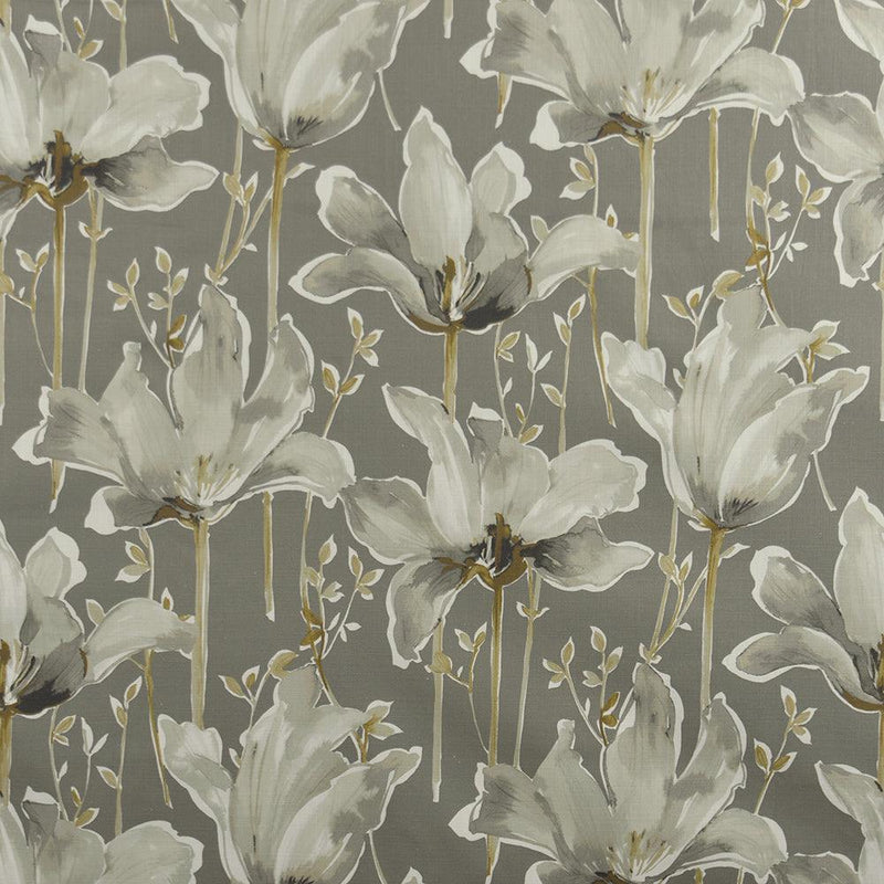 Lotus Blooms Grey - Atlanta Fabrics