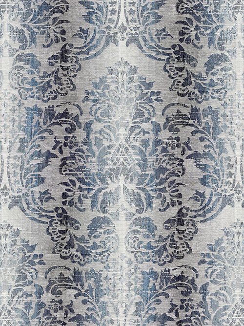 SORRENTO LINEN DAMASK INDIGO - Atlanta Fabrics