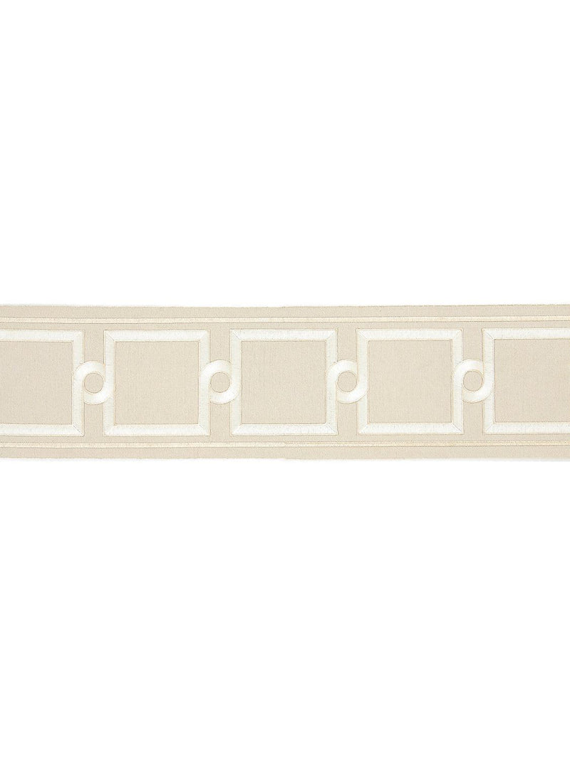 SQUARE LINK EMBROIDERED TAPE SAND - Atlanta Fabrics